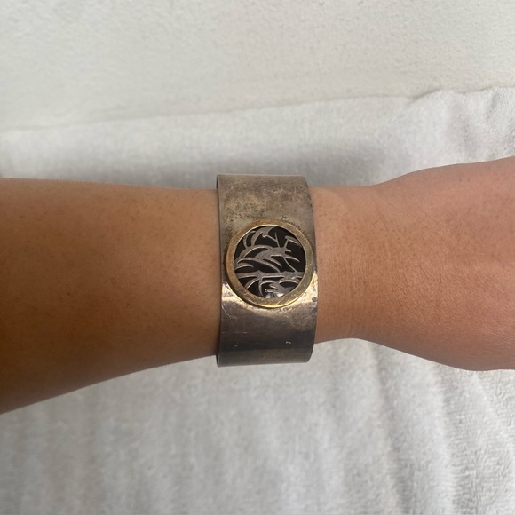 Vintage Women's N&J Savitt Sterling 14K Cuff Bracelets Streetwear Retro Bohemian